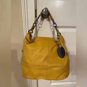 Kenneth Cole Reaction Mustard Yellow Leather Shoulder Bag